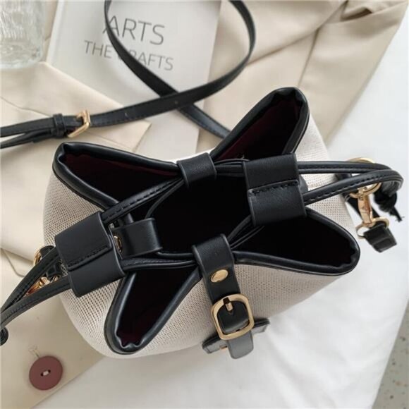 Straw Braided Adjustable Strap Crossbody Bag - Picture 3 of 14